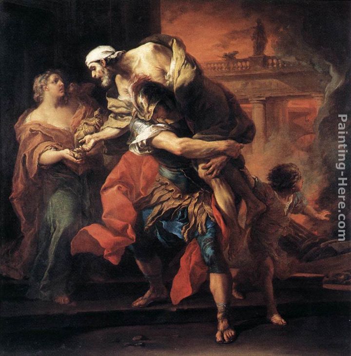 Aeneas Carrying Anchises painting - Carle van Loo Aeneas Carrying Anchises art painting